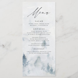 Cartão de Menu de Casamento Floresta de Inverno El