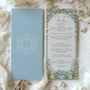 Cartão de Menu de Casamento Hydrangeas