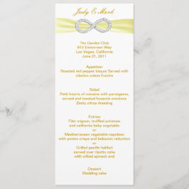 Cartão de Menu de Casamento Infinito de Diamante A