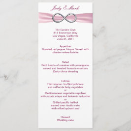 Cartão de Menu de Casamento Infinito Rosa