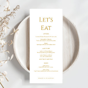 Cartão de Menu de Casamento Islâmico Elegante em O
