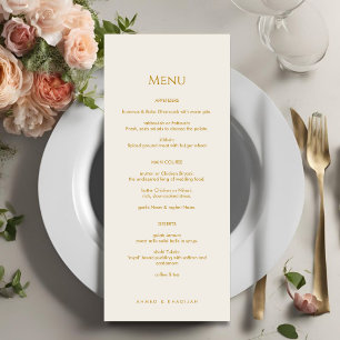 Cartão de Menu de Casamento Islâmico Elegante em O