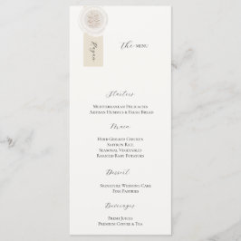 Cartão de Menu de Casamento Luxuoso e Elegante, Re