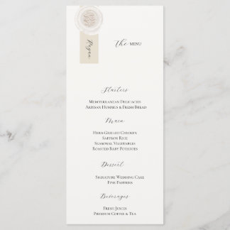 Cartão de Menu de Casamento Luxuoso e Elegante, Re