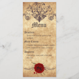 Cartão de Menu de Casamento Medieval
