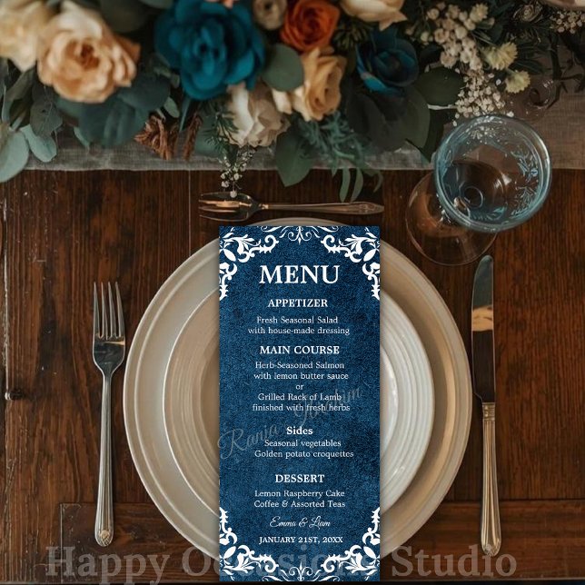Cartão de Menu de Casamento Mexicano Rústico (Criador carregado)