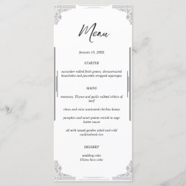 Cartão de Menu de Casamento Minimalista | Cartão d