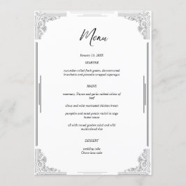 Cartão de Menu de Casamento Minimalista | Cartão d