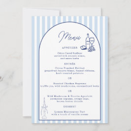 Cartão de Menu de Casamento Minimalista Listra Cab