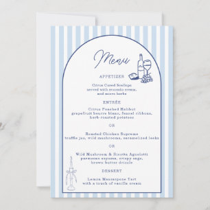 Cartão de Menu de Casamento Minimalista Listra Cab
