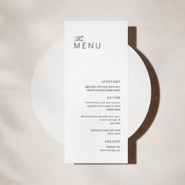 Cartão de Menu de Casamento Minimalista Moderno Pr