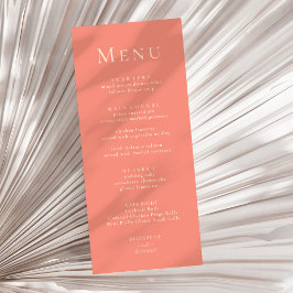 Cartão de Menu de Casamento Minimalista Moderno Ro