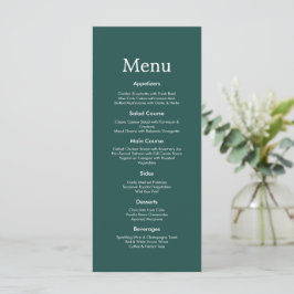Cartão de Menu de Casamento Minimalista Moderno Ve