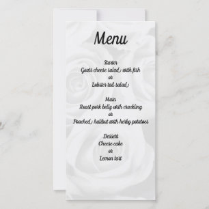Cartão de Menu de Casamento Mínimo Personalizado