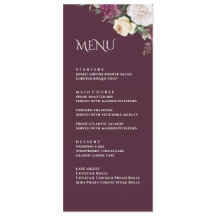 Cartão de Menu de Casamento Moderno de Peões Burgu