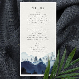 Cartão de Menu de Casamento na Montanha de Pinheir