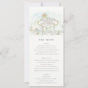 Cartão de Menu de Casamento Paisagem de Las Vegas