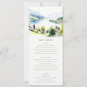 Cartão de Menu de Casamento Paisagem Lungern Suíça