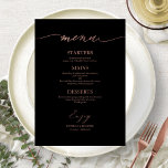 Cartão De Menu De Casamento Para Caligrafia Chic<br><div class="desc">Um simples cartão de casamento de caligrafia para um prato, fácil de personalizar com seus detalhes. Verifique se há itens correspondentes na coleção. PERSONALIZAÇÃO: se você precisa personalizar o design, entre em contato comigo através do bate-papo. A textura de brilho é simulada; nenhuma brilho real será usada para fazer este...</div>