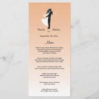 Cartão de Menu de Casamento Personalizável do Peac