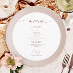 Cartão de Menu de Casamento Redondo Chic Script Pa<br><div class="desc">Um simples cartão de menu de casamento com caligrafia chic. Eu ofereço um serviço de personalização gratuito,  se você tiver alguma dúvida ou pedido especial,  por favor sinta-se à vontade para entrar em contato.</div>