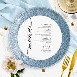 Cartão De Menu De Casamento Redondo De Script De r<br><div class="desc">Um simples cartão de casamento de caligrafia. Eu ofereço um serviço de personalização gratuito,  se você tiver perguntas ou solicitações especiais,  por favor,  sinta-se à vontade para me contactar.</div>