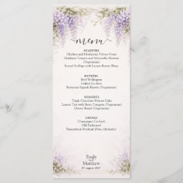 Cartão de Menu de Casamento Regency Wisteria