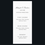 Cartão de Menu de Casamento Simples e Elegante<br><div class="desc">Cartão de Menu Simples de Coleção de Casamento Floral de Watercolor,  com Texto Tradicional em um Plano de Fundo Branco.</div>