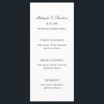Cartão de Menu de Casamento Simples e Elegante<br><div class="desc">Cartão de Menu Simples de Coleção de Casamento Floral de Watercolor,  com Texto Tradicional em um Plano de Fundo Branco.</div>