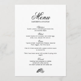 Cartão de Menu de Casamento Toile & Calliografia