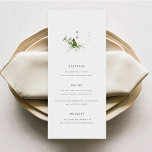 Cartão de Menu de Casamento Verde Moderno<br><div class="desc">Este Cartão de Menu Moderno do Casamento Verde da Coleção Amarie apresenta um monograma floral verde moderno,  combinado com a tipografia moderna. Personalize-o com seus detalhes de forma fácil e rápida. Basta pressionar o botão 'personalizar' para reorganizar e formatar o estilo e a posição do texto.</div>