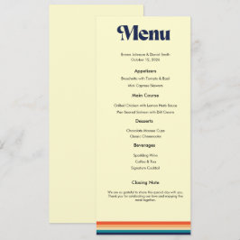 Cartão de Menu de Casamento Vintage Vibes