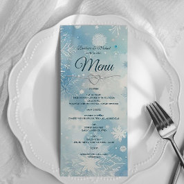Cartão de Menu de Casamento Winter Wonderland