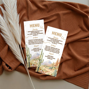 Cartão de Menu de Chá de Bebê Western