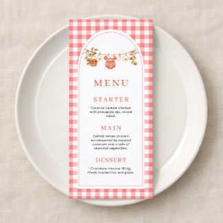 Cartão de Menu de Chás Bebê A Maçã dos Nossos Olho