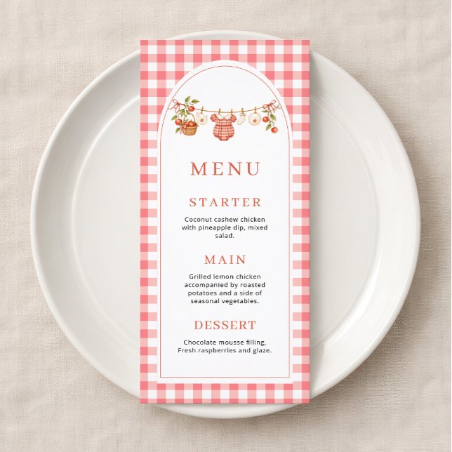 Cartão de Menu de Chás Bebê A Maçã dos Nossos Olho (Criador carregado)