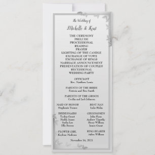 Cartão de Menu de Design de Folga de Prata Elegant
