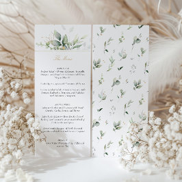 Cartão de Menu de Elegância Botânica