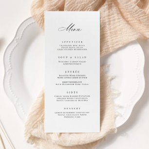Cartão de Menu de Festa Clássica de Recepção de ca