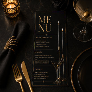 Cartão de Menu de Festa de Cocktail de Halloween E