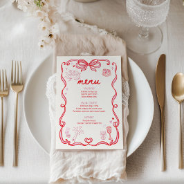Cartão de Menu de Festa do Dia de Galentine