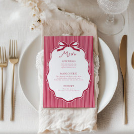 Cartão de Menu de Galentine's Party com Arco de Ce