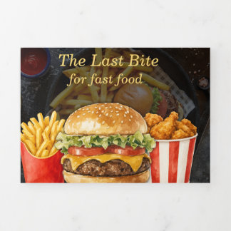 Cartão de Menu de Hambúrguer Fast Food Moderno e F