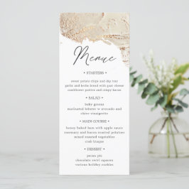 Cartão de Menu de Janto de Casamento Dourado Textu