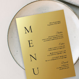 Cartão de Menu de Mesa de Casamento Dourado de Omã