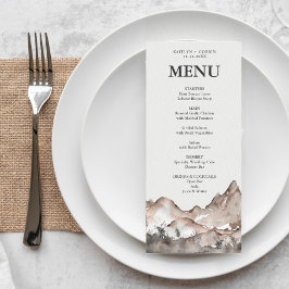 Cartão de Menu de Montanha de Tom Neutro