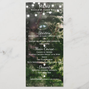 Cartão de Menu de Noite de Casamento de Árvore de