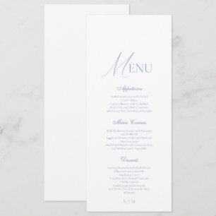 Cartão de Menu de Noiva Elegante Arte Final Azul E