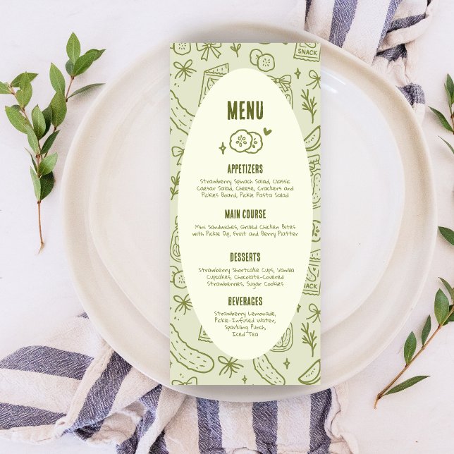 Cartão de Menu de Picles com Dill (Criador carregado)