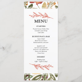 Cartão de Menu de Pintura de Bloom Botânico
